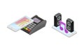 Smartphone Software with Online Payments App and Music Player Vector Isometric Set Royalty Free Stock Photo