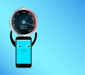 Smartphone with speed test meter