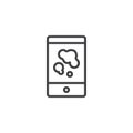 Smartphone with Splattered blood stains outline icon