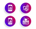 Smartphone statistics, Statistics timer and Graph phone icons set. Loyalty card sign. Vector