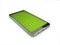 Smartphone in style green carpet, concept cover your phone, 3d illustration