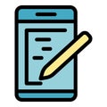 Smartphone stylus icon vector flat