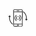 Smartphone Sync and Rotation Line Icon Royalty Free Stock Photo