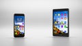 Smartphone and Tablet Pc Compare Royalty Free Stock Photo