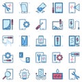 Smartphone and Tablet Repair blue creative vector icons Royalty Free Stock Photo