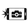 Smartphone take photo icon, simple style