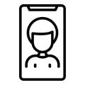 Smartphone target audience icon, outline style