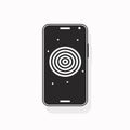 Smartphone with target icon on white background. Vector illustration. Flat design Royalty Free Stock Photo