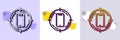 Smartphone target line icon. Phone sign. Mobile device. Halftone dotted pattern. Vector Royalty Free Stock Photo