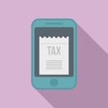 Smartphone tax icon, flat style Royalty Free Stock Photo