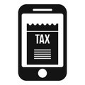 Smartphone tax icon, simple style Royalty Free Stock Photo