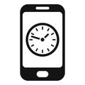 Smartphone timer icon simple vector. Clock project