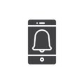 Smartphone and turn on ringer icon vector