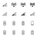 Smartphone UI line icons set Royalty Free Stock Photo