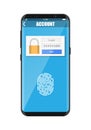 Smartphone unlocked by fingerprint