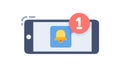 Smartphone with Unread Notification Alert, vector design Generative AI Royalty Free Stock Photo