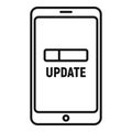 Smartphone update icon, outline style