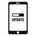 Smartphone update icon, simple style