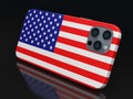 Smartphone with USA flag clipping path included Royalty Free Stock Photo