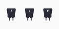 Smartphone USB charger adapter with different lightning icons. Flat vector