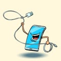 Smartphone and usb cord. lasso
