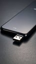 Smartphone with USB Drive Connected Data Transfer and Storage Concept Royalty Free Stock Photo