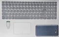 Smartphone, usb flash drive on laptop keyboard. Top view. Modern devices and gadgets Royalty Free Stock Photo