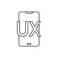 Smartphone ux coding icon. Element of user experience icon