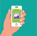 Smartphone Vector application Bus service Online application