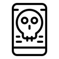 Smartphone virus icon, outline style