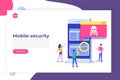 Smartphone virus malware trojan notification or alert. Hacker attack, Mobile security vector concept
