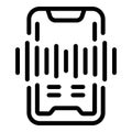 Smartphone voice command center icon outline vector. Virtual gadget assistant