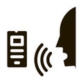 Smartphone Voice Control Icon Vector Illustration