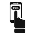 Smartphone vote online icon simple vector. Ballot choice