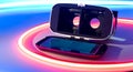 Smartphone VR glasses new technology Royalty Free Stock Photo