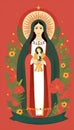 Smartphone wallpaper of Our Lady of Guadalupe fiesta de la virgen de guadalupe AI generated