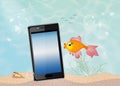 Illustration of smartphone waterproof