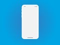 Mobile Phone White Mockup Template Vector on Blue