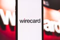Smartphone with wirecard logo on the screen. Royalty Free Stock Photo