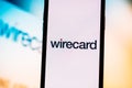 Smartphone with wirecard logo on the screen. Royalty Free Stock Photo