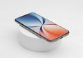 Smartphone on wireless charger Royalty Free Stock Photo