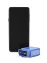 Smartphone and wireless OBD2 car diagnostic device Royalty Free Stock Photo