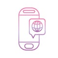 Smartphone world message , phone gradient icon
