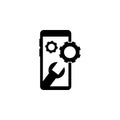 smartphone, wrench, gears icon. Element of repair icon for mobile concept and web apps. Detailed smartphone, wrench, gears icon