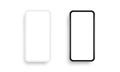 Smartphones black and white mockup with blank screens