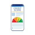 Smartphones with credit score app on the screen