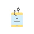 Smartphones cyber attack icon. Simple color vector elements of hacks icons for ui and ux, website or mobile application