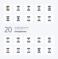 20 Smartphones Flat Color icon Pack like card security analysis password access