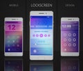 Smartphones Lock Screen Designs Royalty Free Stock Photo