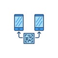 Smartphones and QR Code vector concept colored icon